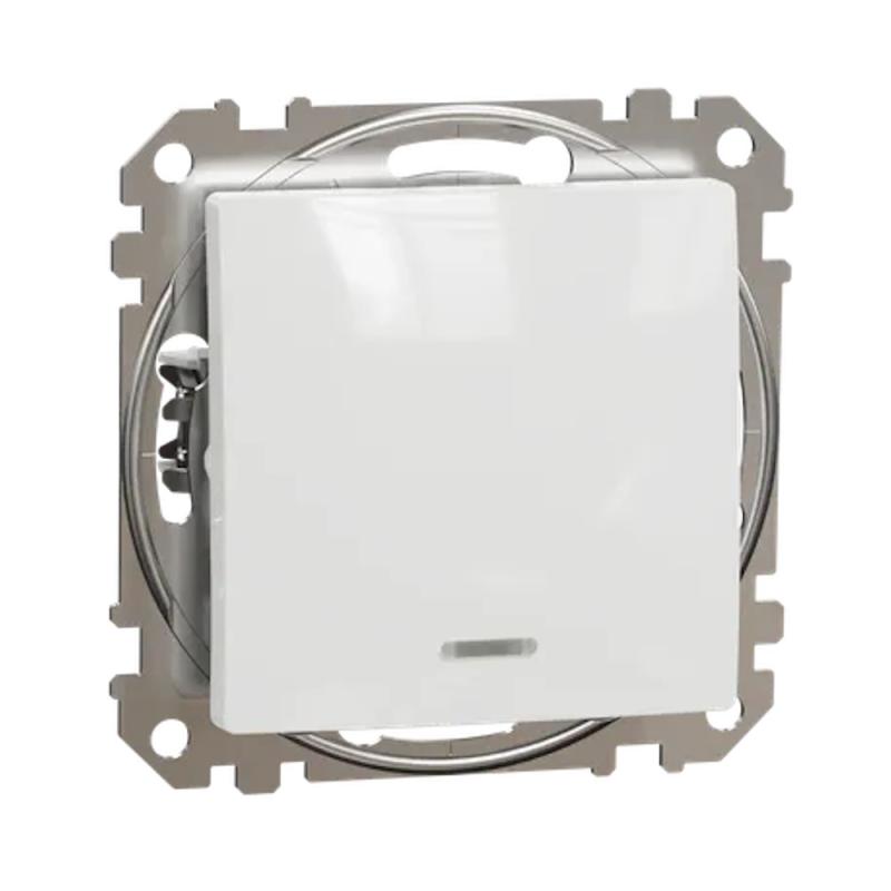 Sedna Design Och Element 1-Vägs Växla 10AX 2300W 250V Blå Locator LED Vit Schneider Electric