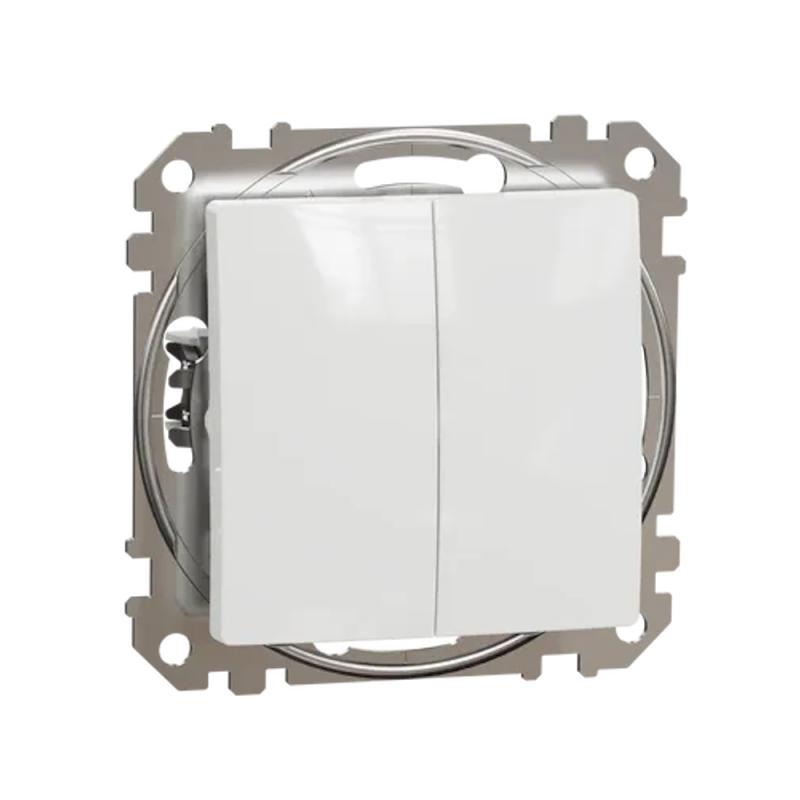 Sedna Design Och Element Dubbel 2-Vägsbrytare 2300W 10A 250V IP20 Vit Schneider Electric
