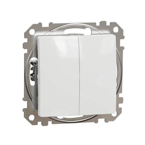 Sedna Design Och Element Dubbel 2-Vägsbrytare 2300W 10A 250V IP20 Vit Schneider Electric