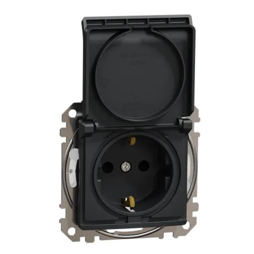 Sedna Design Och Element Uttag 2Poler + J 16A 3680W 250V Antracit Schneider Electric