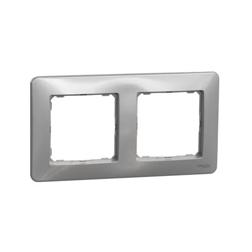 Sedna Design Och Element Täckram 2 Gäng Professionell IP20 Aluminium Schneider Electric