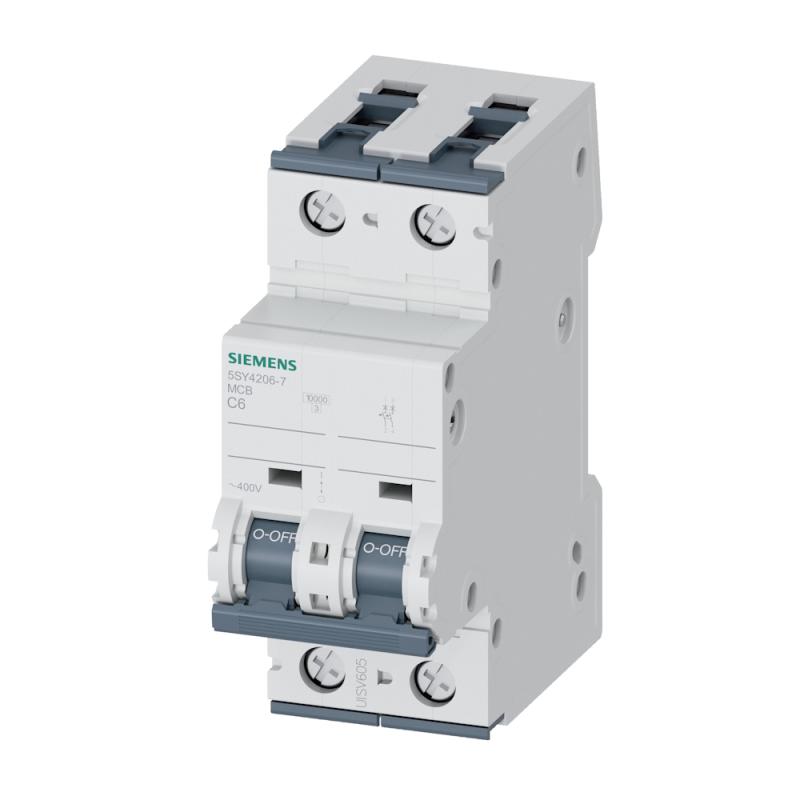 Miniatyrbrytare ​2Poler C-Kurva 6A 10kA 400V IP20 Siemens