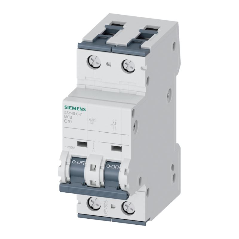 Miniatyrbrytare 1Pole+N C-Curve 10A 10kA 230V IP20 Siemens