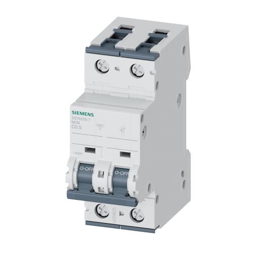 Miniature Afbryder 2Polet C-Kurve 0,5A 6kA 400V IP20 Siemens