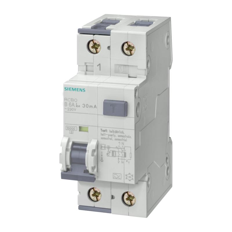 RCBO 1Pol+N B-Kurva A-Typ 6A 30mA 230V IP20 Siemens