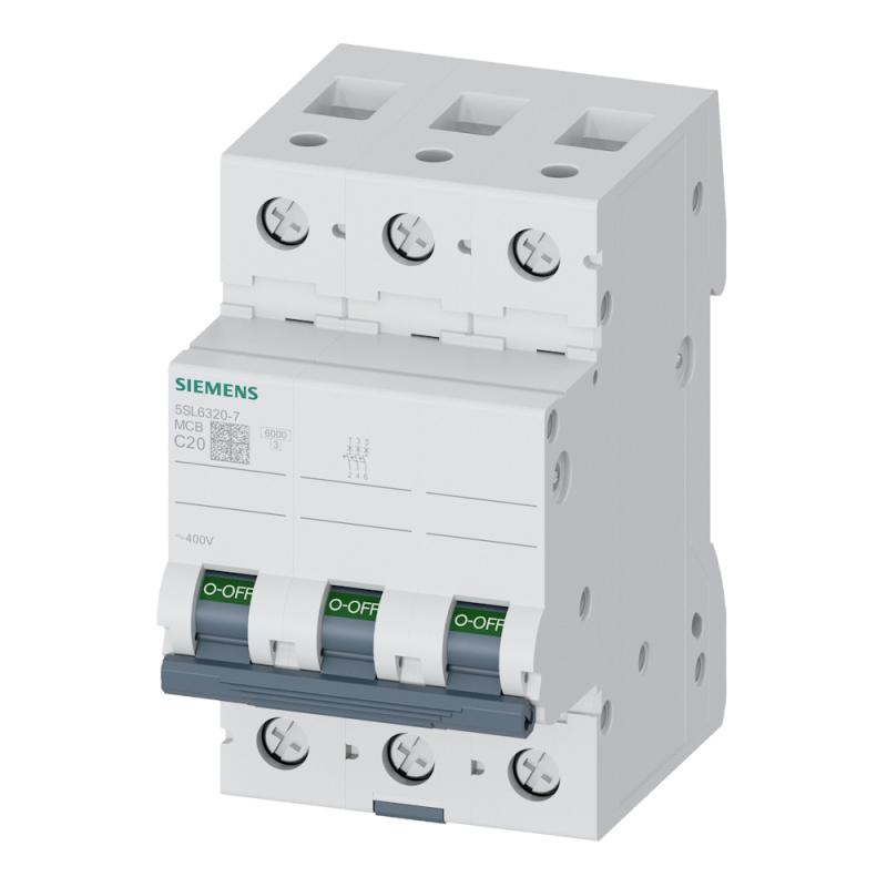 Miniatyrbrytare 3Poler C-Kurva 20A 6kA 400V IP20 Siemens