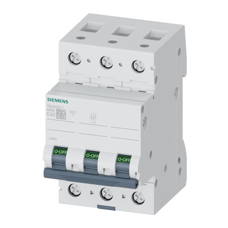 Miniatyrbrytare 3Poler C-Curve 32A 6kA 400V IP20 Siemens