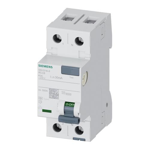 Reststrømsafbryder 2Polet A-Type 40A 30mA 230V IP20 Siemens