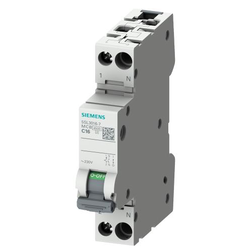 Strømafbryder 1Pol+N C-Curve 2A 4,5KA 230V IP20 Siemens