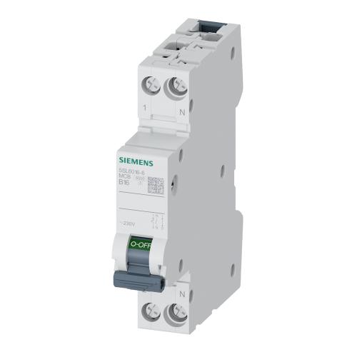 Miniature Afbryder 1Pol+N B-Kurve 16A 6kA 230V IP20 Siemens