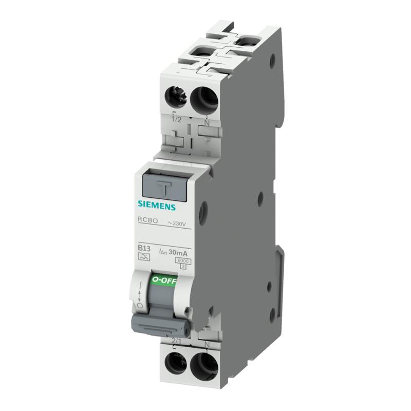 RCBO Kompakt 1Pol+N B-Kurva A-Typ 13A 30mA 230V IP20 Siemens