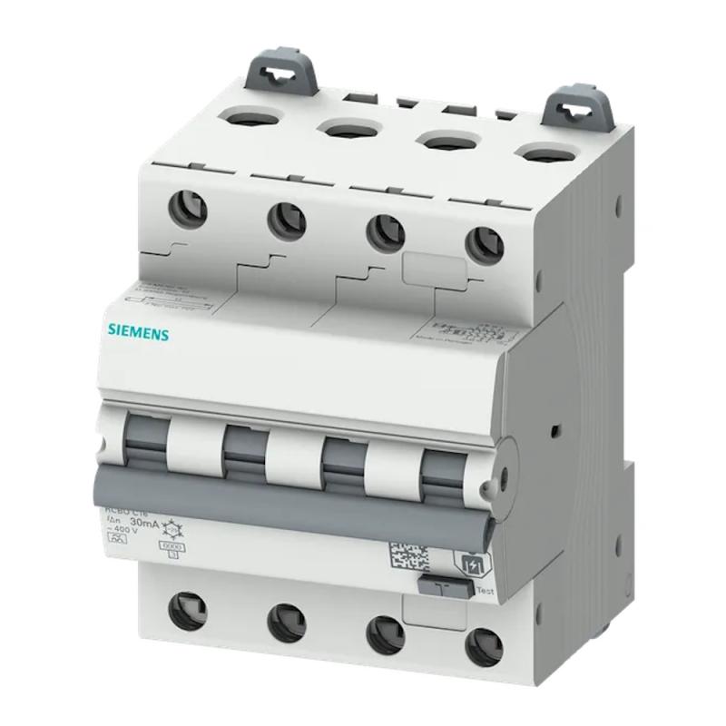RCBO 4Poler C-Kurva 16A A-Typ 6kA 30mA 400V IP20 Siemens