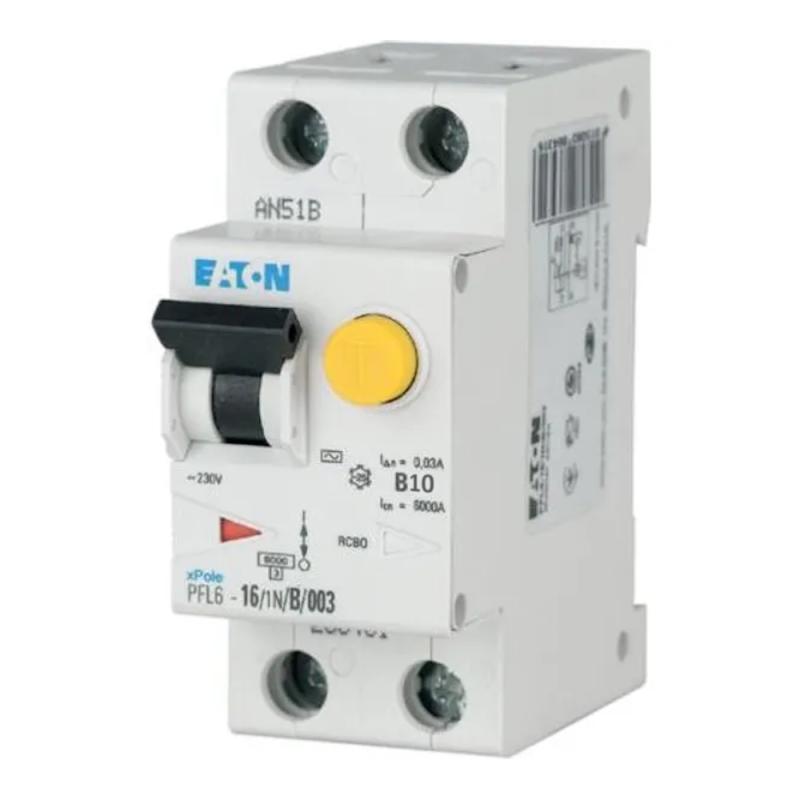 RCD/MCB Kombination 1Pol+N A-Typ B-Kurva 10A 30mA 230V IP20 Eaton