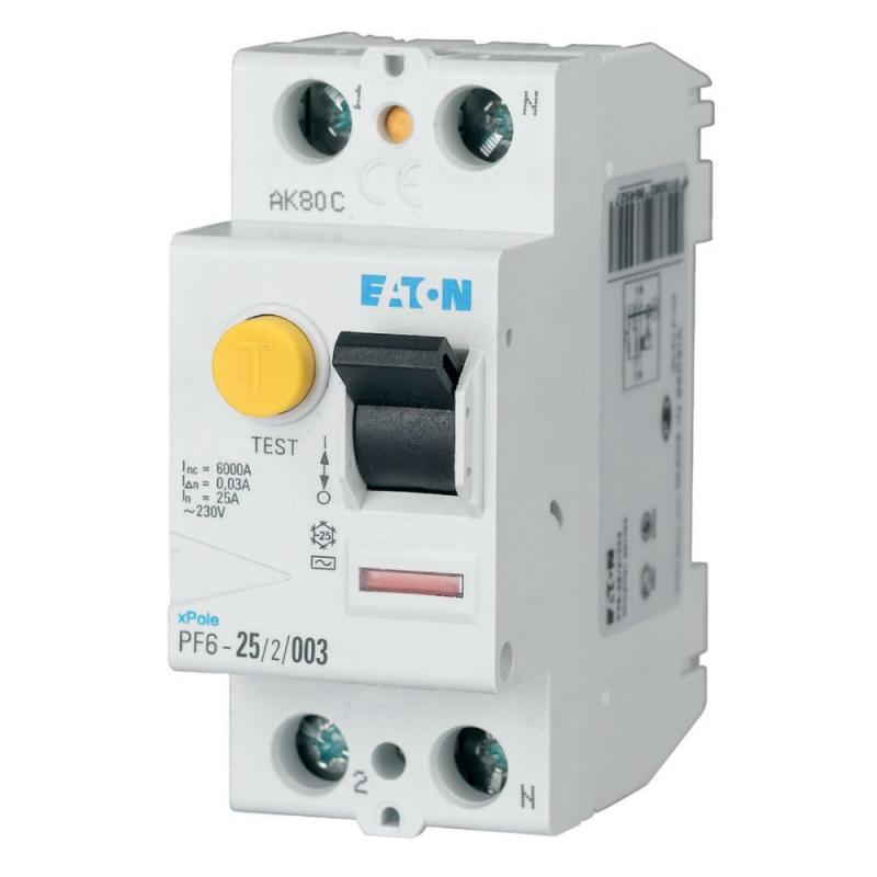Restströmsbrytare 2Poler A-Typ 25A 30mA 230V IP20 Eaton