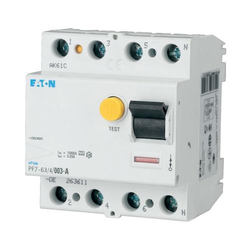 Reststrømsafbryder 4Polet A-Type 63A 400V 30mA Eaton