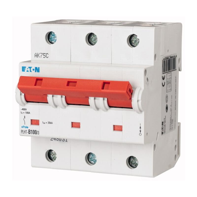 Miniatyrbrytare 3Poler B-Kurva 100A 20kA 400V IP20 4st Eaton