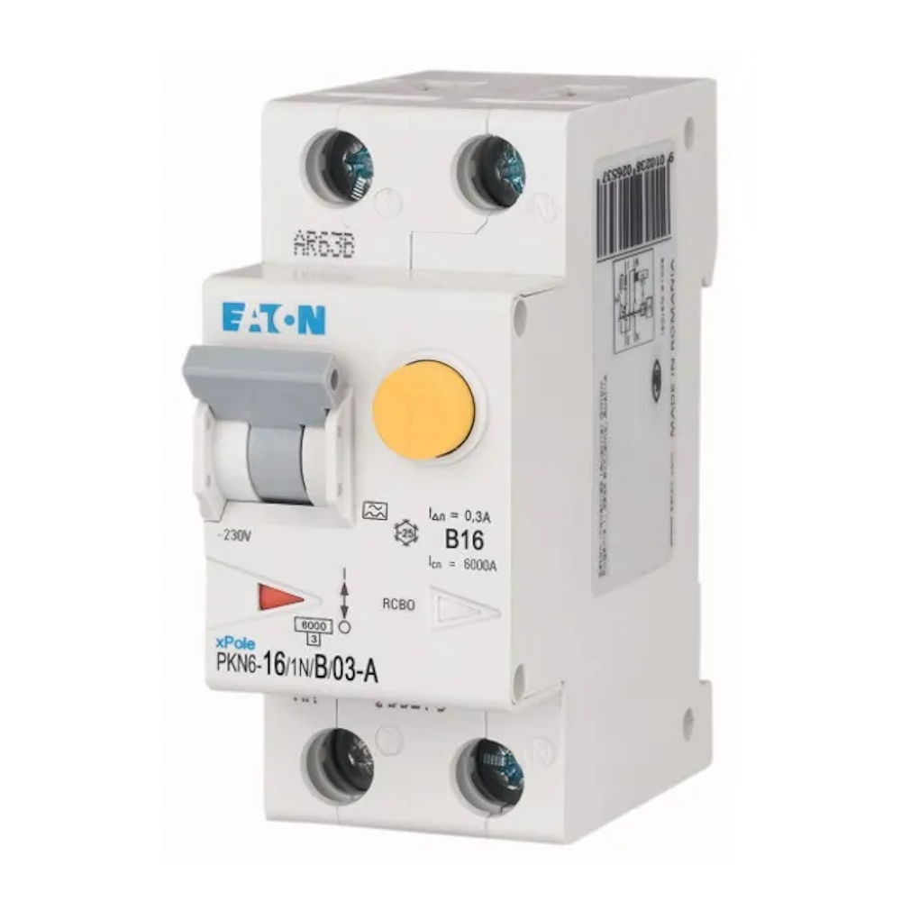 Mcb With Rcd RCD/MCB Combination 1Pole+N A-Type B-Curve 16A 300mA 230V IP20 Eaton