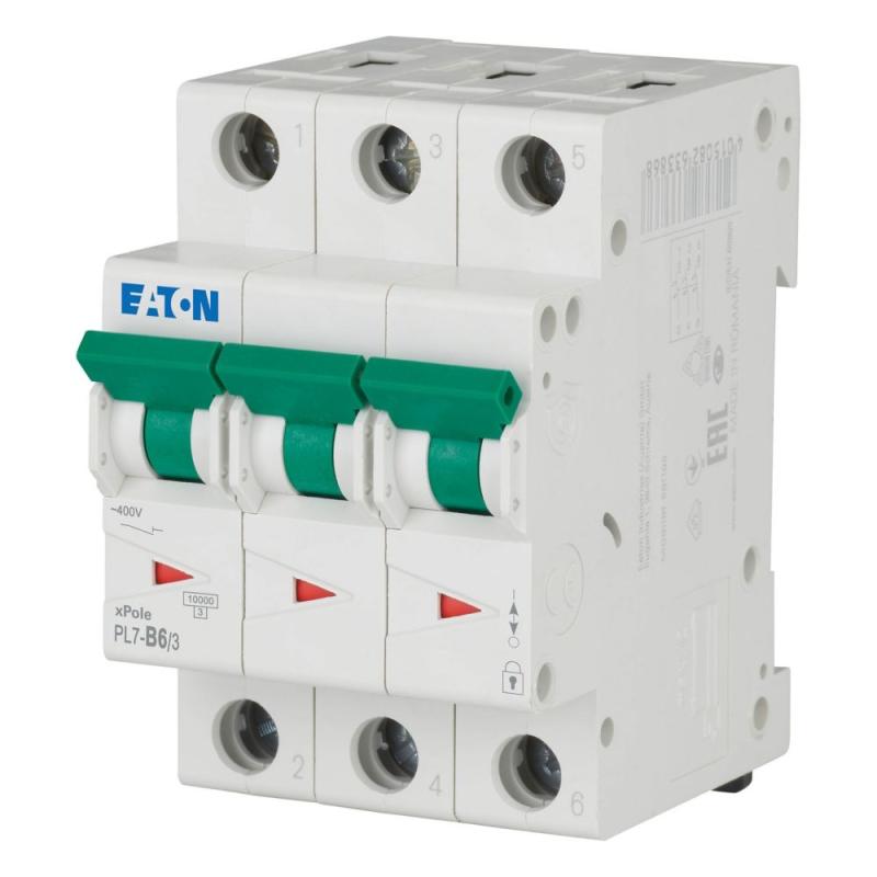 Miniatyrbrytare 3Poler B-Kurva 6A 10kA 400V IP20 Eaton