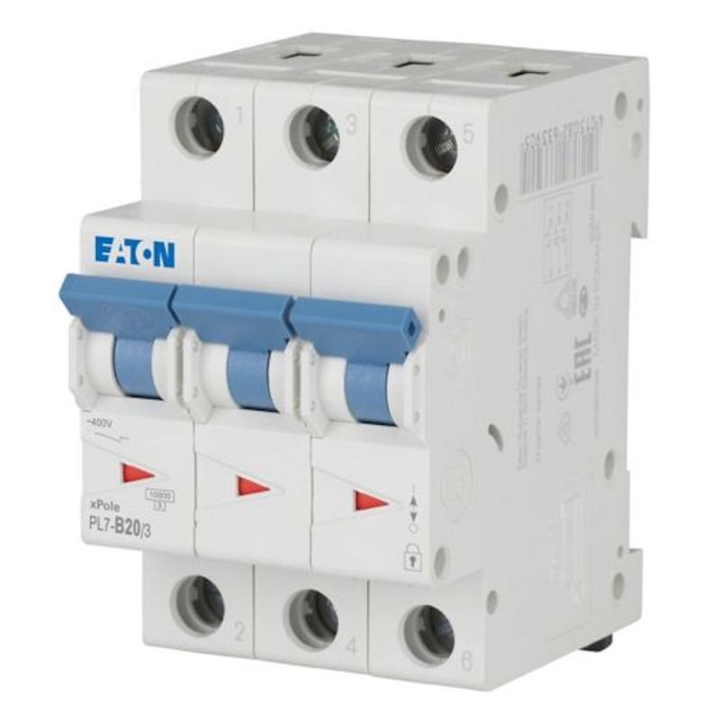 Miniatyrbrytare​ 3Poler B-Kurva 20A 400V IP20 Eaton