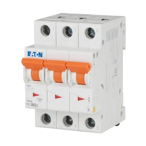 Miniatureafbryder 3Polet B-Kurve 63A 400V IP20 Eaton
