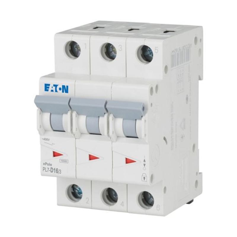 Miniatyrbrytare 3Poler D-Kurva 16A 10kA 400V IP20 Eaton