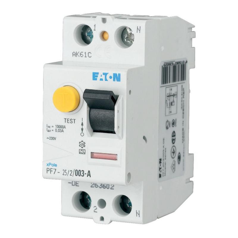 Restströmsbrytare 2Poler A-Typ 25A 230V 30mA IP20 Eaton