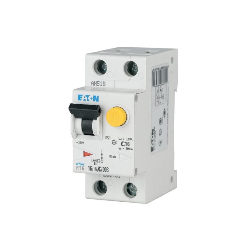 RCD/MCB Kombination 1Pol+N C-Kurva AC-Typ 16A 30mA 230V IP20 Eaton