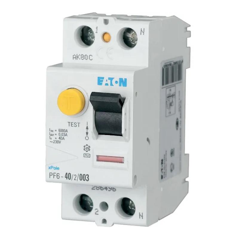 Restströmsbrytare 2Poler AC-Typ 40A 30mA 230V IP20 Eaton