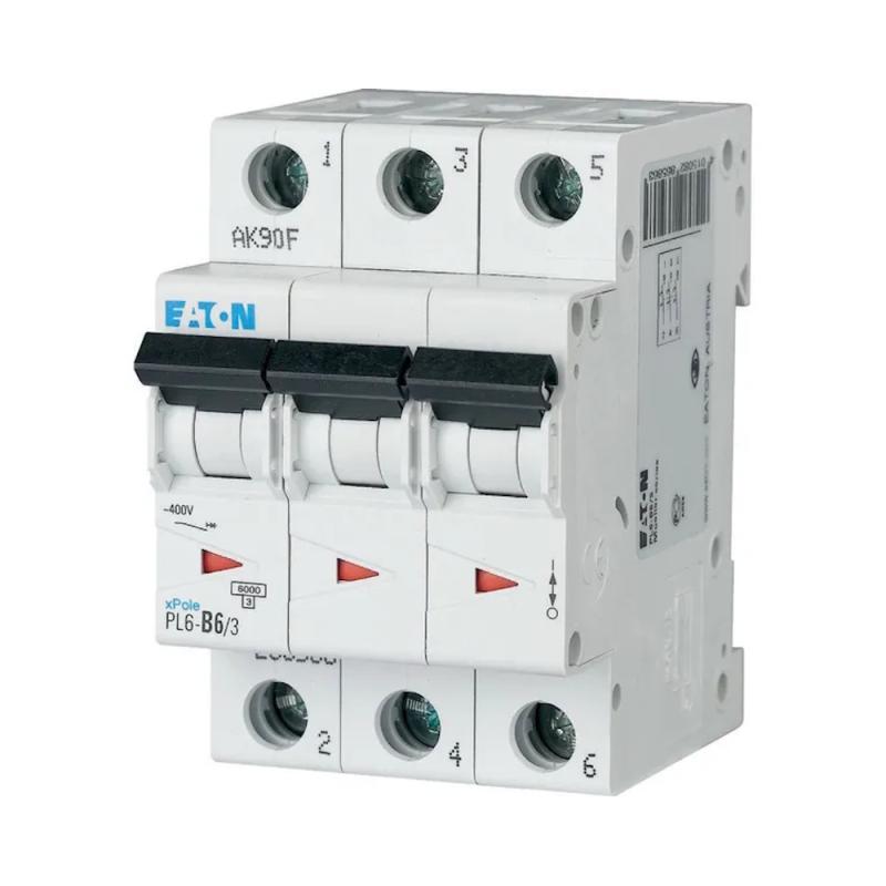 Miniatyrbrytare 3Poler B-Kurva 6A 6kA 400V IP20 Eaton