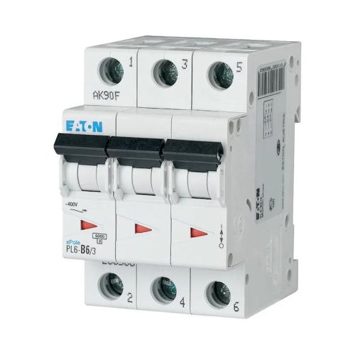 Miniature Afbryder 3Polet B-Kurve 6A 6kA 400V IP20 Eaton