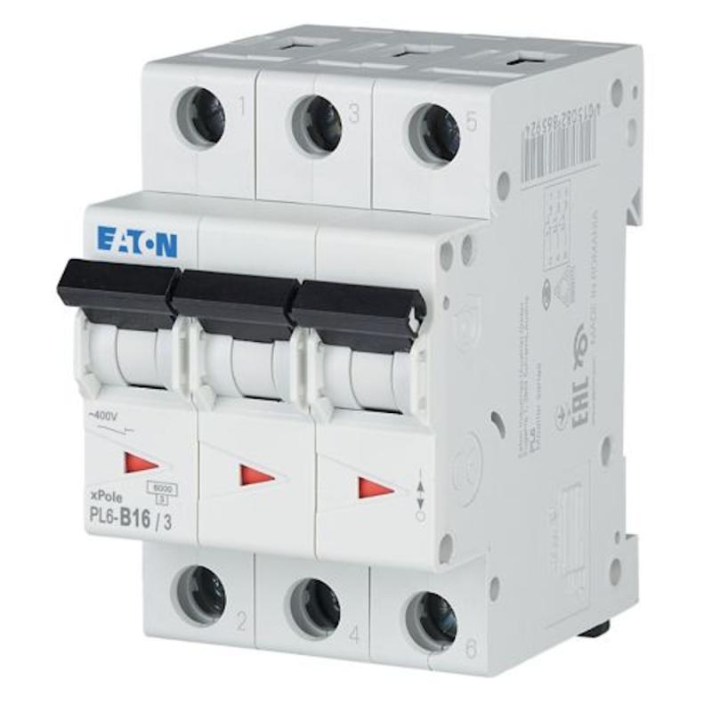Miniatyrbrytare​ ​3Poler B-Kurva 16A 6kA 400V IP20 Eaton