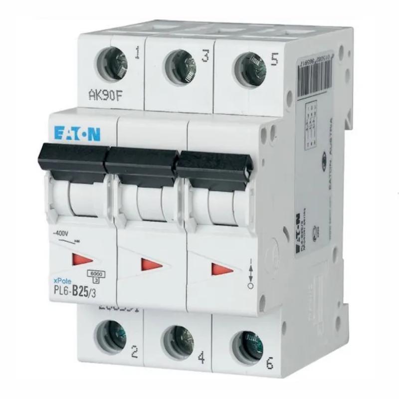 Miniatyrbrytare​ 3Poler B-Kurva 25A 400V 6kA IP20 Eaton