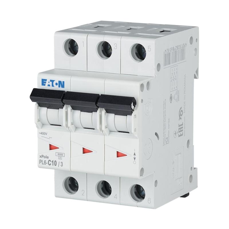 Miniatyrbrytare 3Poler C-Kurva 10A 6kA 400V IP20 Eaton