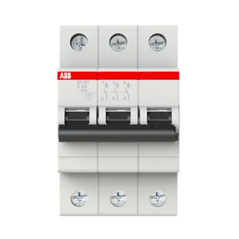 Miniatyrbrytare 3Poler C-Kurva 63A 6kA 400V ABB