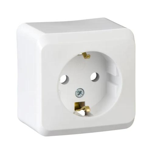 Prima Enkelt Stikkontakt Med Sidejord 16A 250V IP20 Hvid Schneider Electric