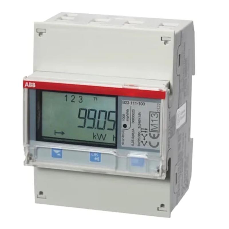 Energimätare 'Stål' IR-Port 3-Fas 5A 220-240V IP20 ABB