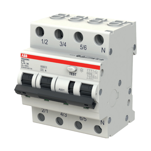 RCBO 3Polet+N B-Kurve 16A A-Type 300mA 400V ABB