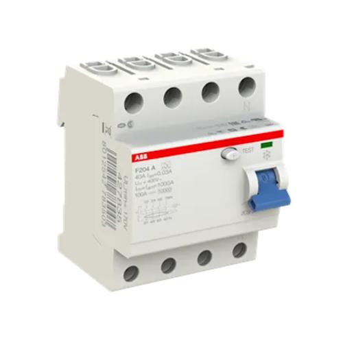 Reststrømsafbryder 4Polet A-Type 40A 30mA 400V IP2X ABB