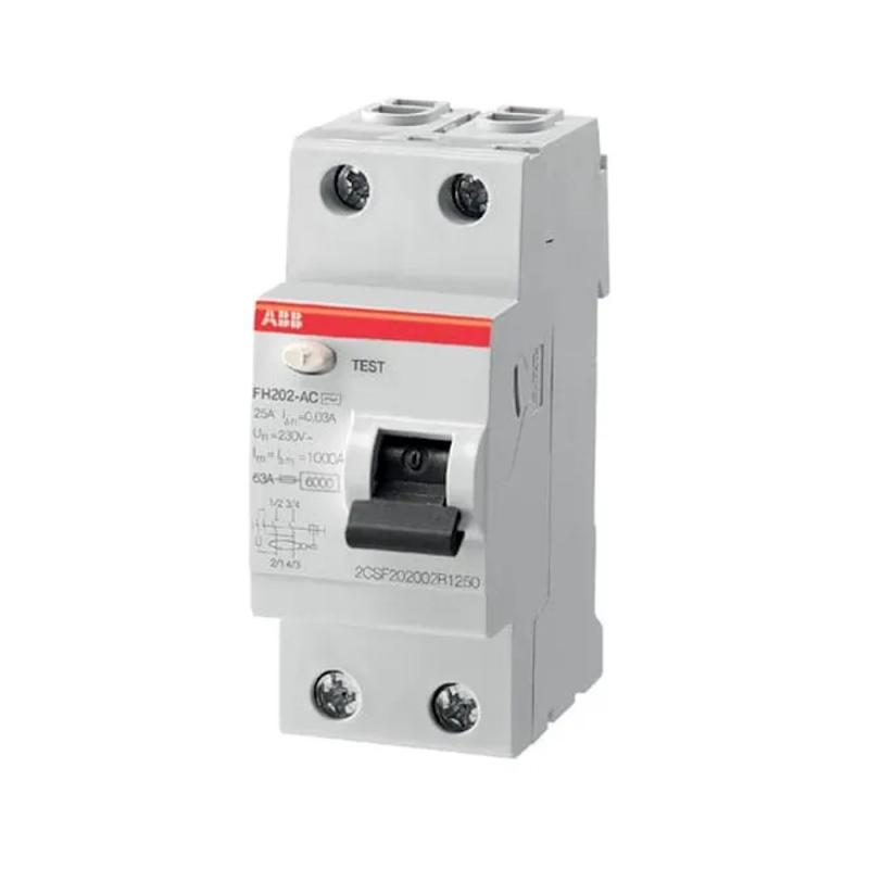 Restströmsbrytare 2Poler 25A 30mA 230V ABB