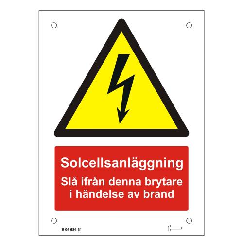 Aluminiumsskilt Solcelleanlæg DC-Afbryder, Malmbergs 0668661