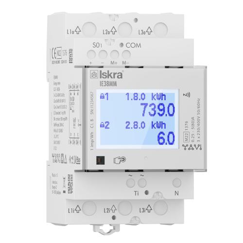 kWh-Måler 3-Faset MID Mbus 80A 230V Iskra 0900513