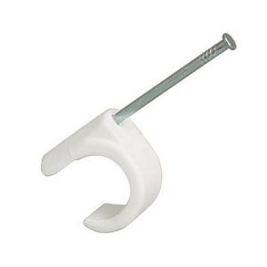 Cable Clip, For Cable 3-5mm, 20mm, White, 100pcs, Malmbergs 1500681