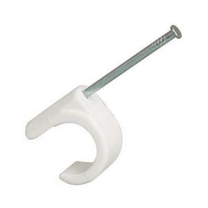 Cable Clip, For Cable 5-7mm, 20mm, White, 100pcs, Malmbergs 1500711