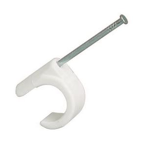 Cable Clip, For Cable 7-10mm, 25mm, White, 100pcs, Malmbergs 1500741