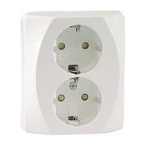 Wall Socket Nova, White, 2-Way Earthed, Malmbergs 18900278