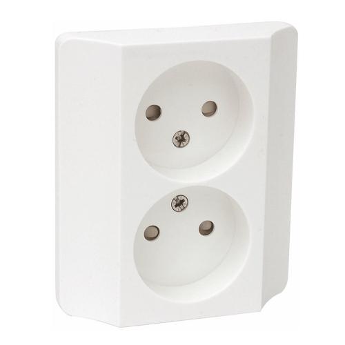 Wall Socket Galax 2-Way Ungrounded 16A 250V Polar White Malmbergs 1890029