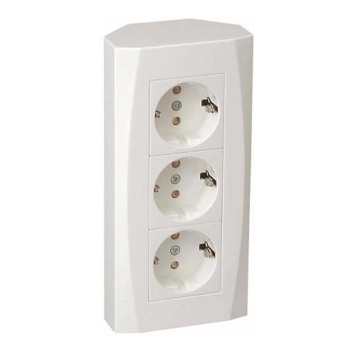 Stikkontakt Nova, 3-Vejs, 250V, 16A, Hvid, Malmbergs 18900568