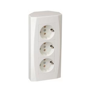 Wall Outlet Nova 3 Way, White, Malmbergs 1890056