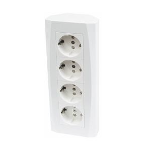 Wall Outlet Nova 4 Way, White, Malmbergs 18900578