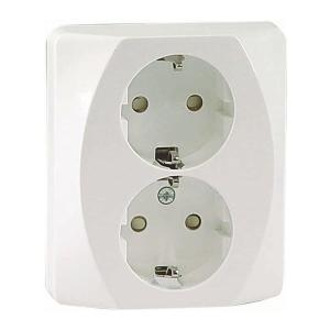 Wall Outlet Nova, White, 2-Way Earthed, Screwless, Malmbergs 18904328